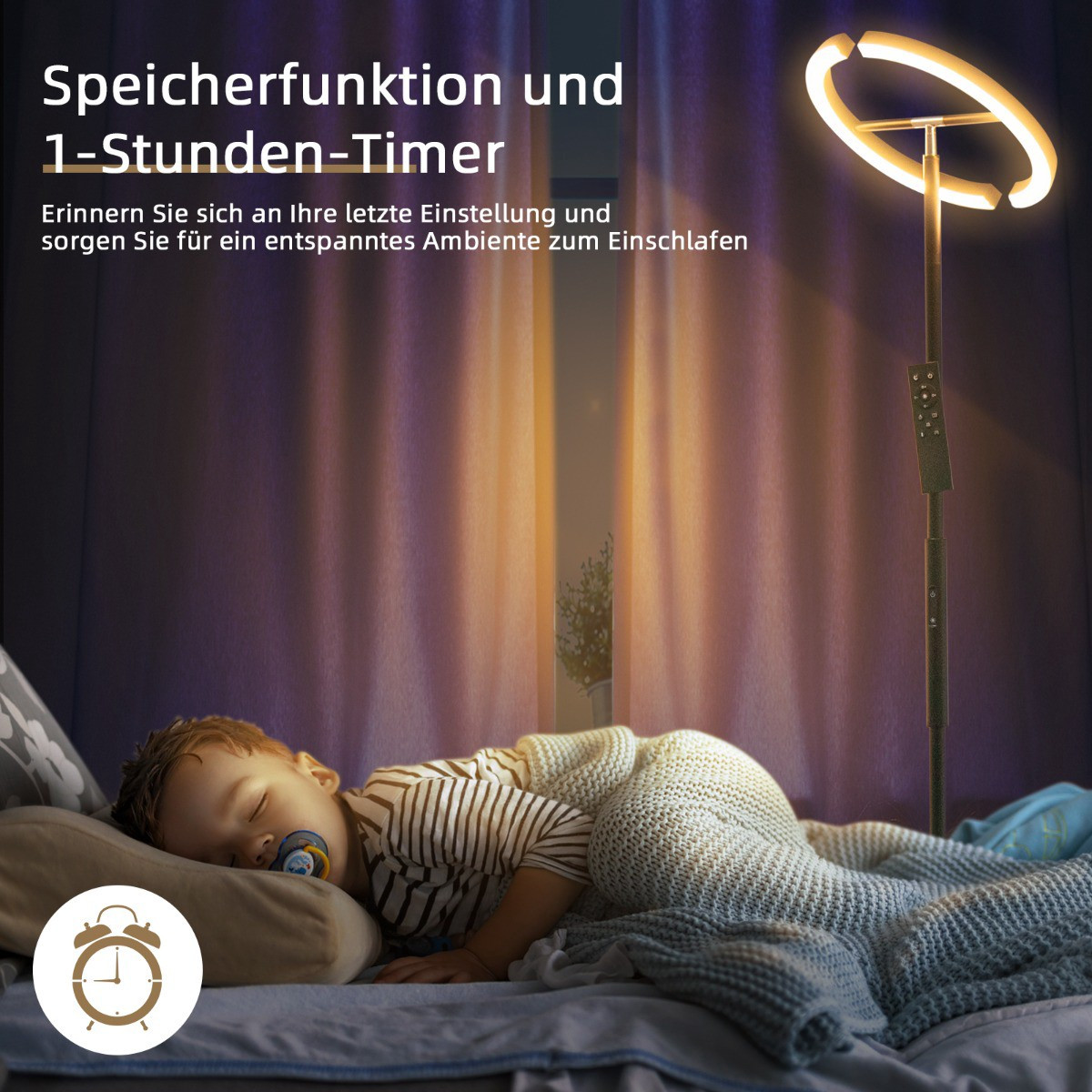 Lampadaire LED – Intensité variable 3000-6000K, télécommande