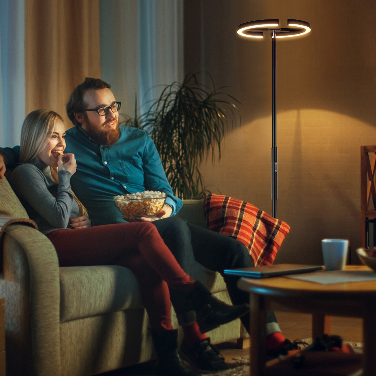 Lampadaire LED – Intensité variable 3000-6000K, télécommande