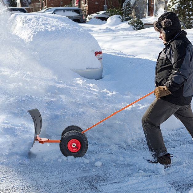 Empurrador de neve de 29 polegadas, com cabo ajustável e rodas de 1...