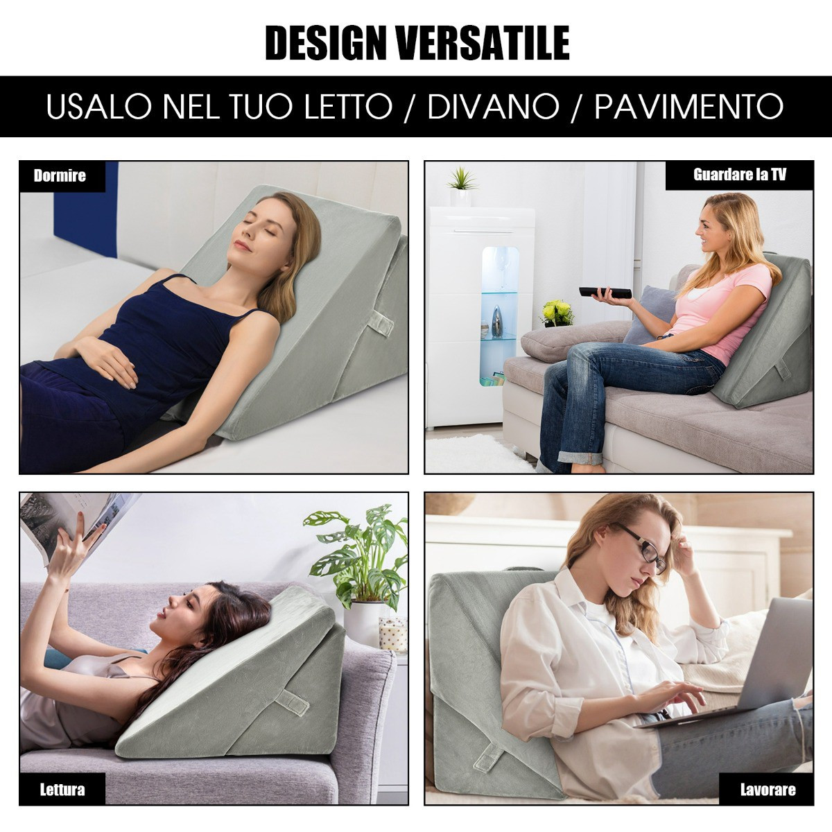 Adjustable Memory Foam Wedge Pillow, 7-Position Support
