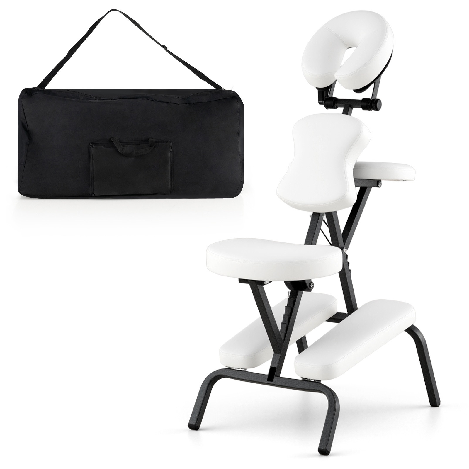 Cadeira de massagem portátil, em couro PU, com espuma de 5 cm (2 po...