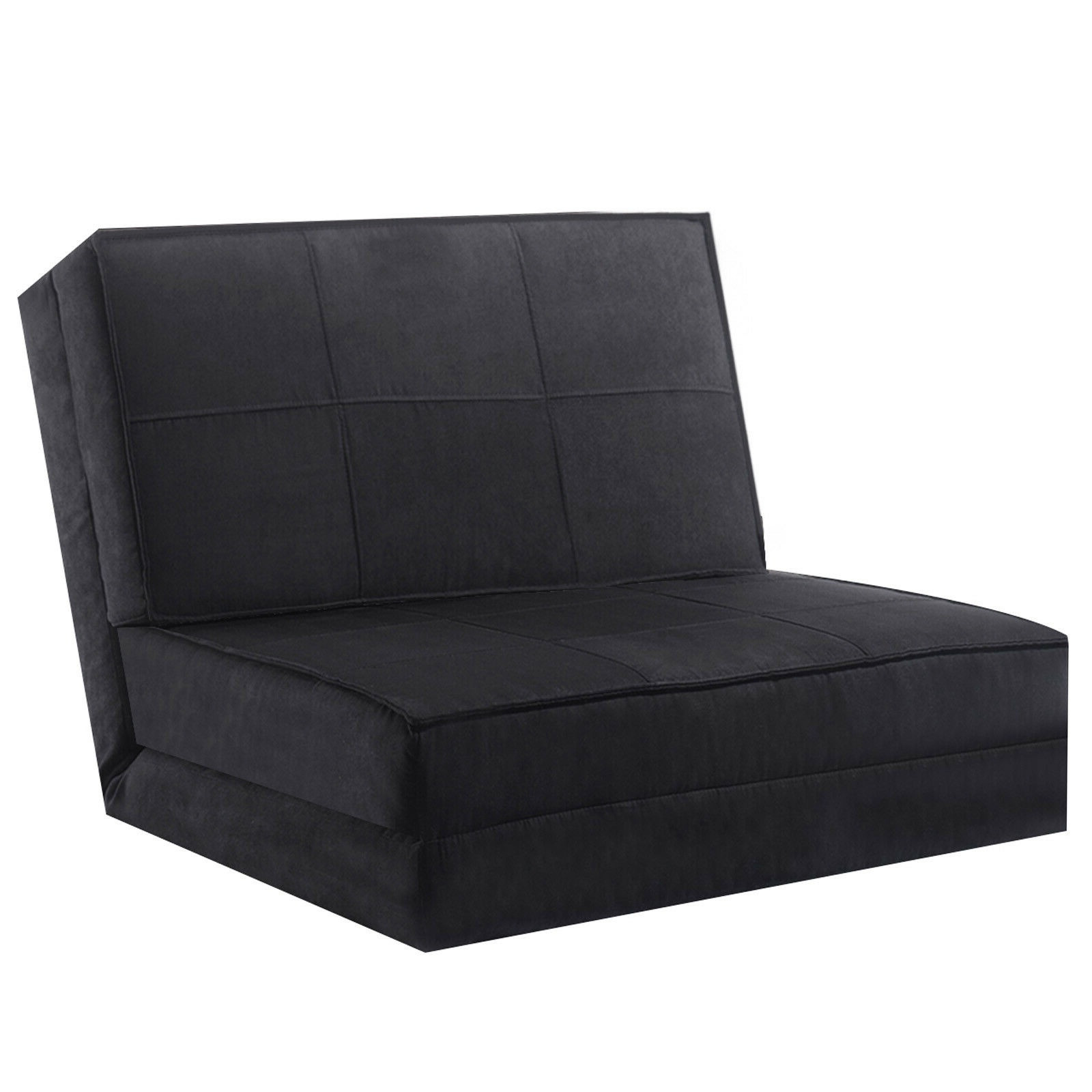 Sofá cama plegable convertible, 5 posiciones, negro