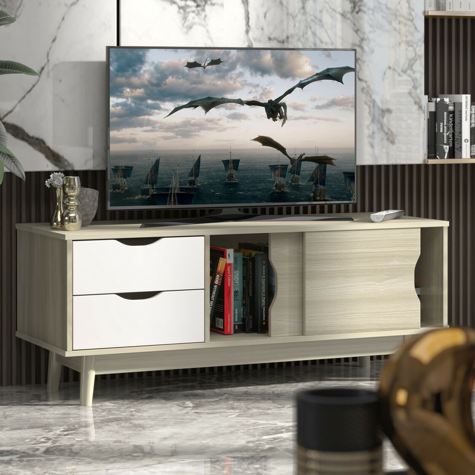Suporte para TV para televisores de até 60 polegadas, com portas e ...