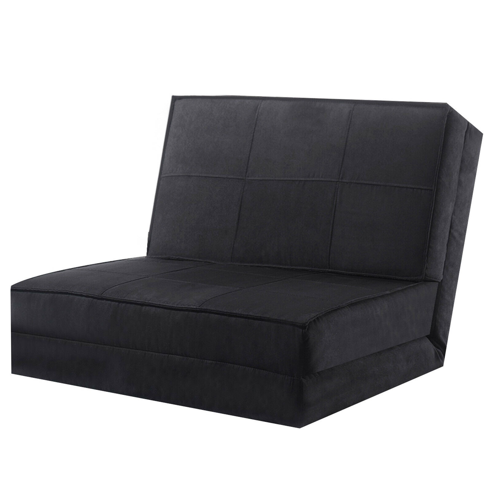 Sofá cama plegable convertible, 5 posiciones, negro
