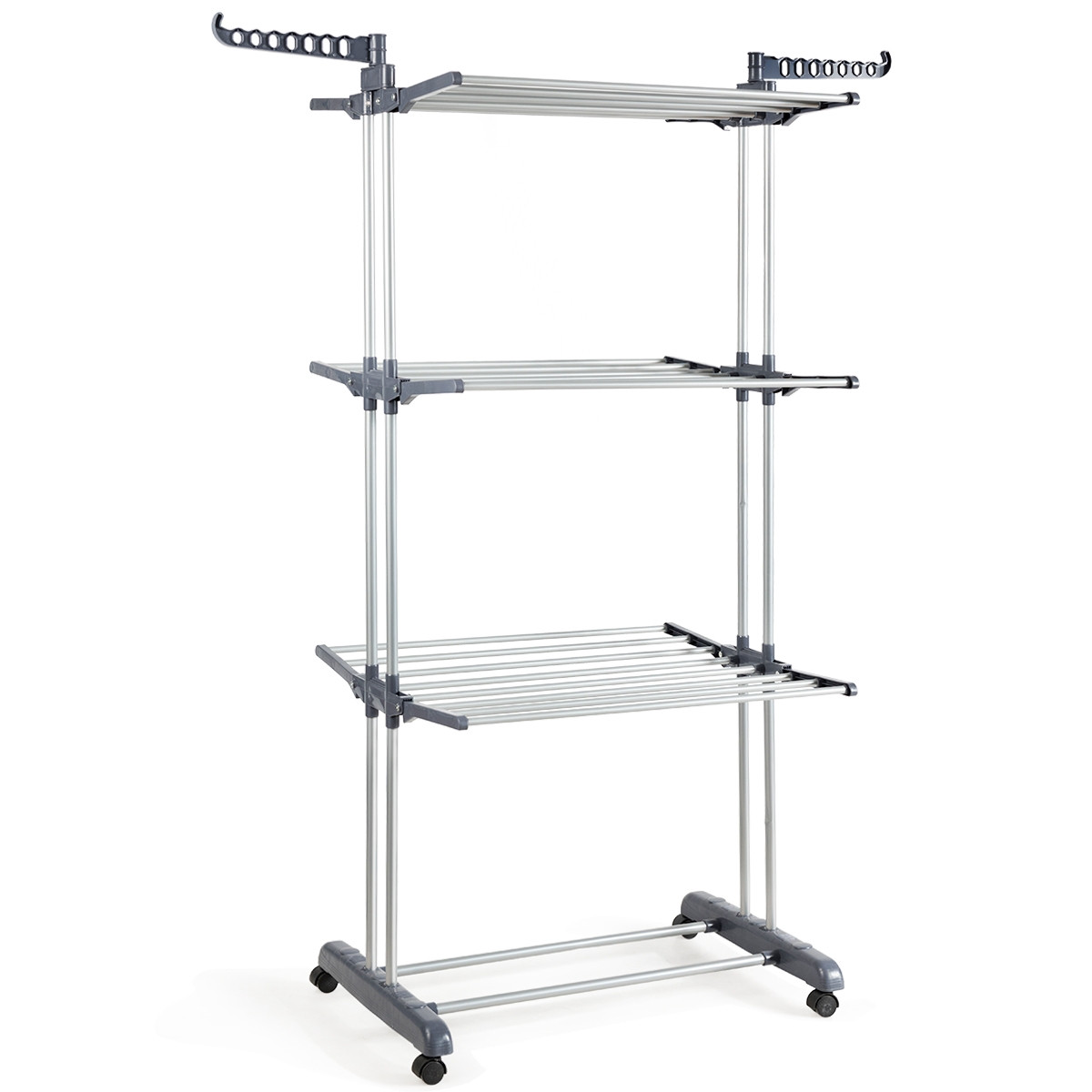 3-Tier Laundry Drying Rack, Foldable, Wheeled, 169 cm