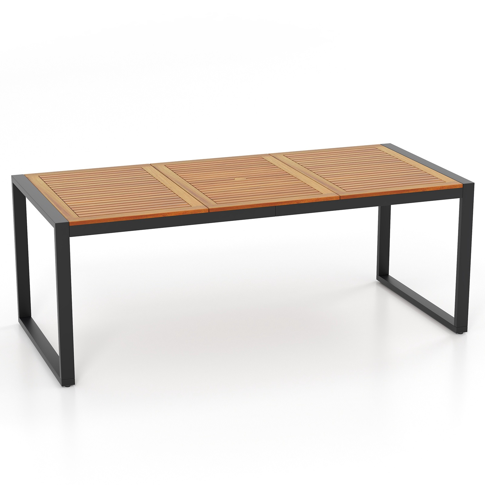 Mesa de jantar para pátio em madeira de acácia de 79 polegadas com ...