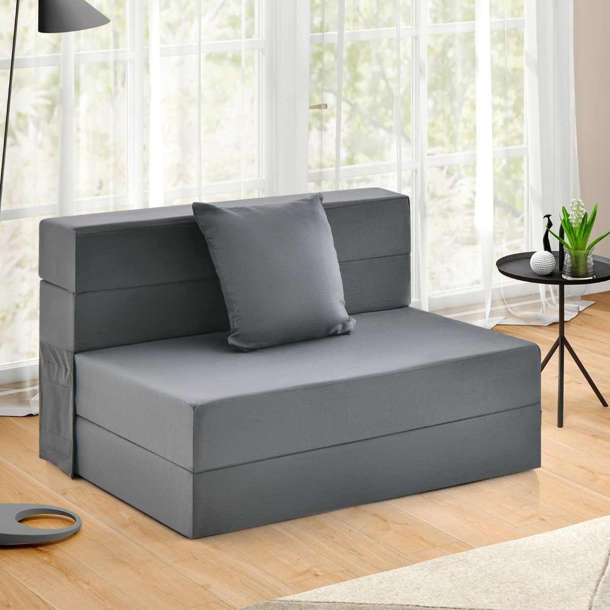 Colchão triplo dobrável para sofá-cama, 15 cm (6 polegadas), com tr...