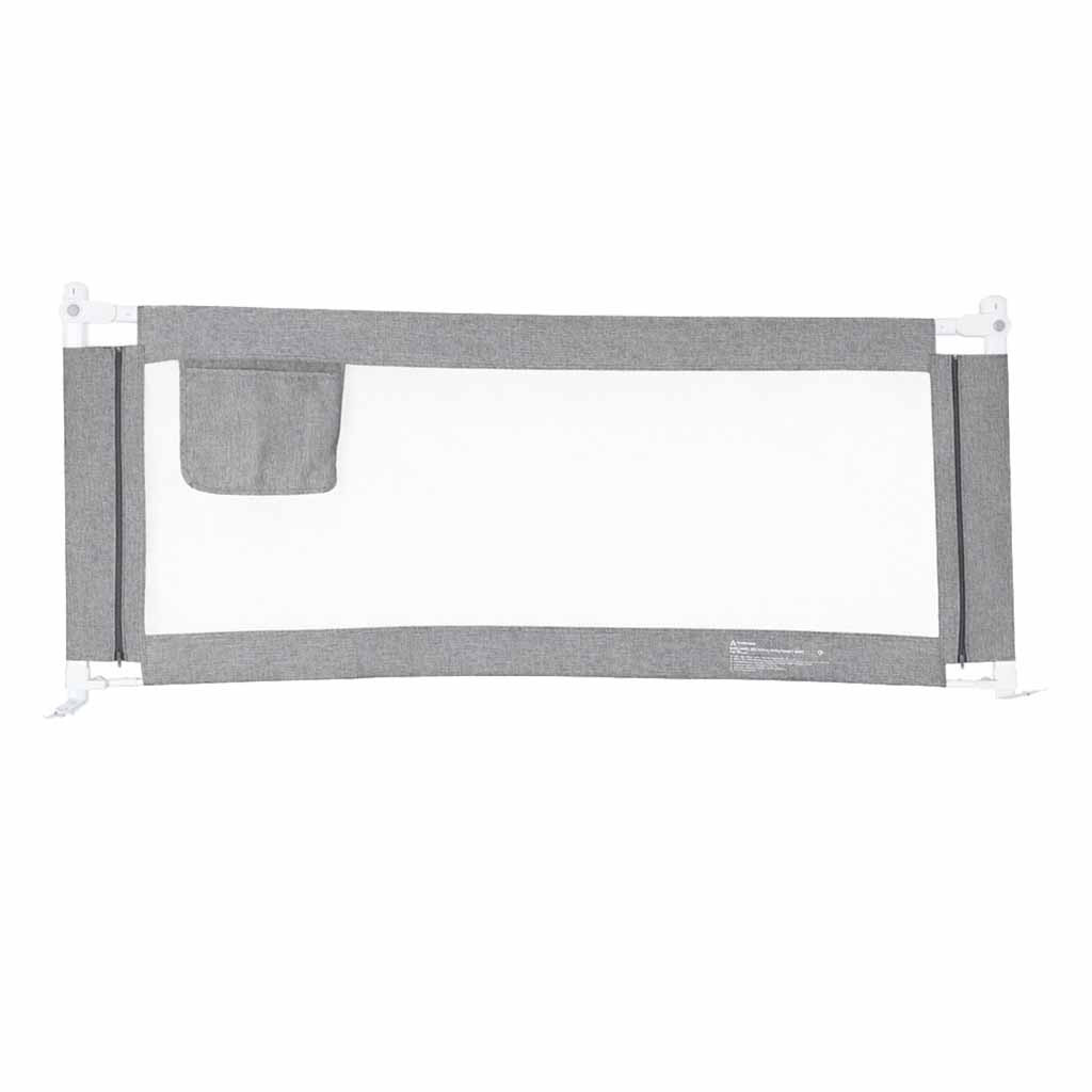 Bed Rail Guard 140 cm, Fold-Down, Adjustable Height, Gray