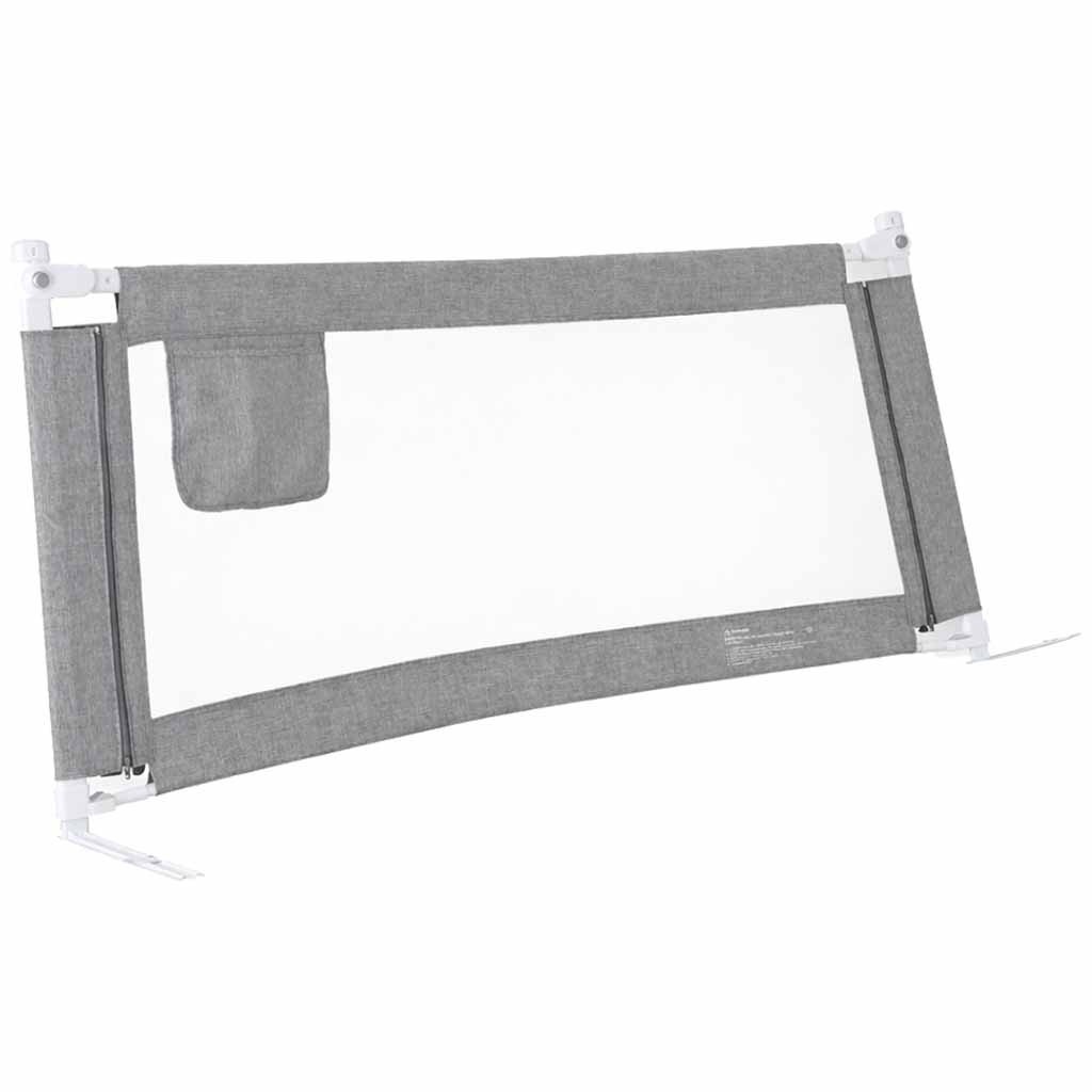 Bed Rail Guard 140 cm, Fold-Down, Adjustable Height, Gray