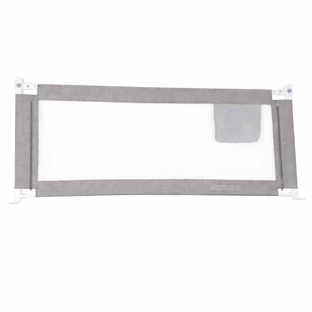 Bed Rail Guard 140 cm, Fold-Down, Adjustable Height, Gray