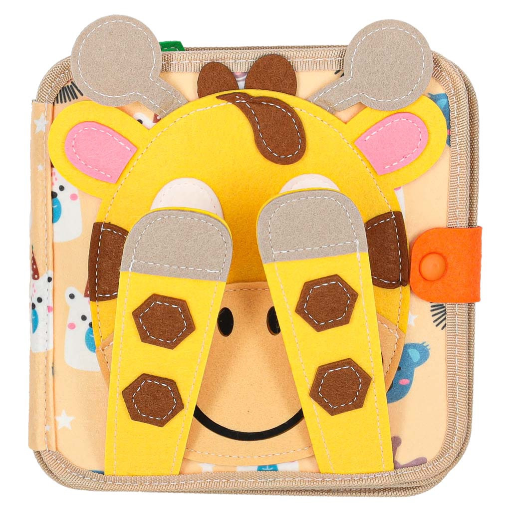 Vilt sensorisch speelboek, 3D giraffe, interactief