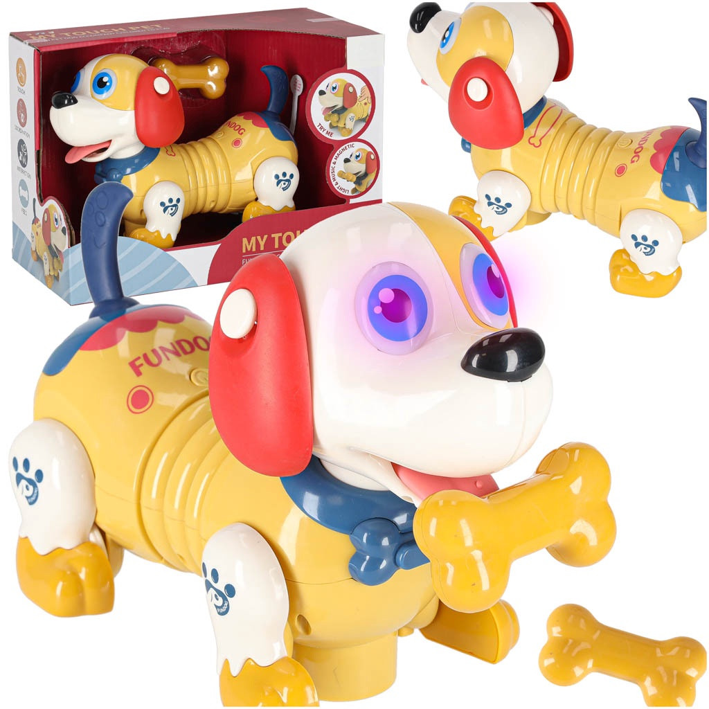 Interactive Dog Toy, Touch-Activated, Talking, With Bone