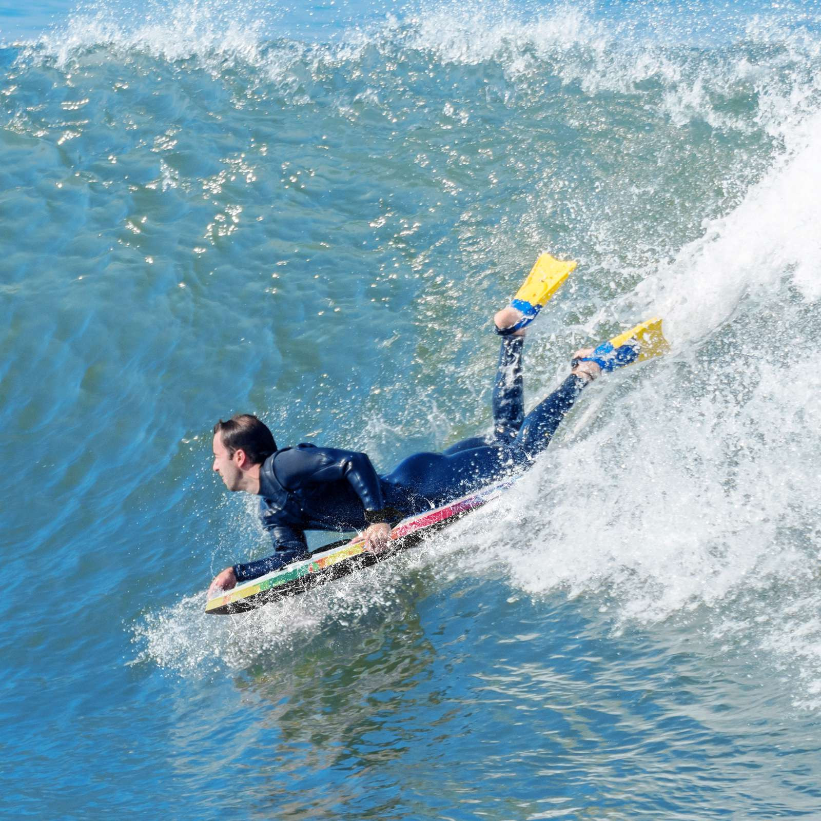 Prancha de bodyboard de 33 a 41 polegadas com núcleo de EPS e leash...