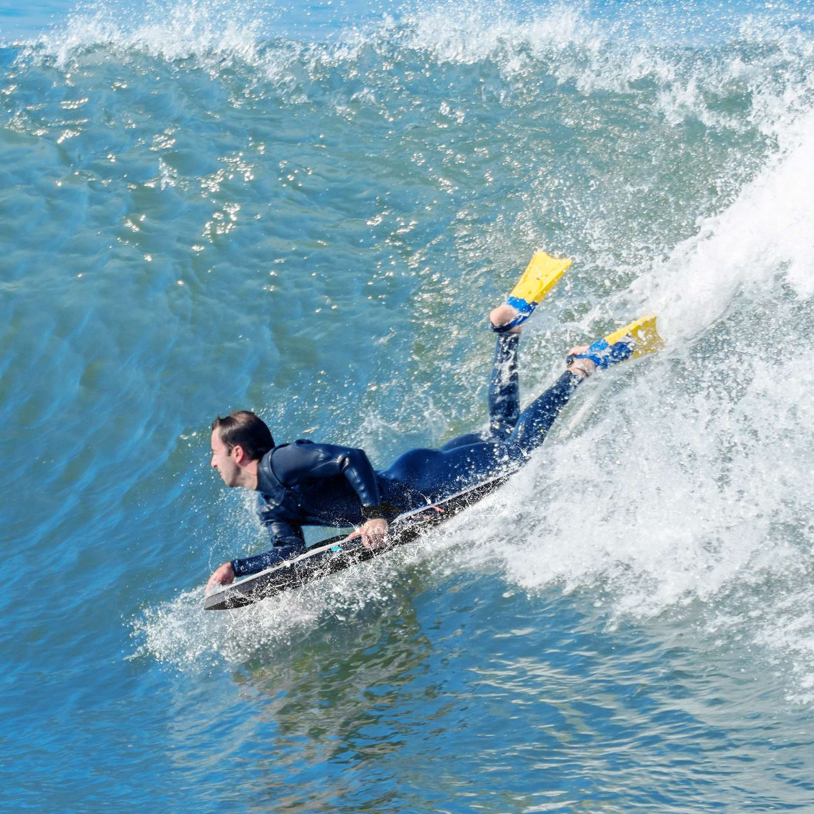 Prancha de Bodyboard 33–41 Polegadas, Núcleo de EPS, Leash de Pulso