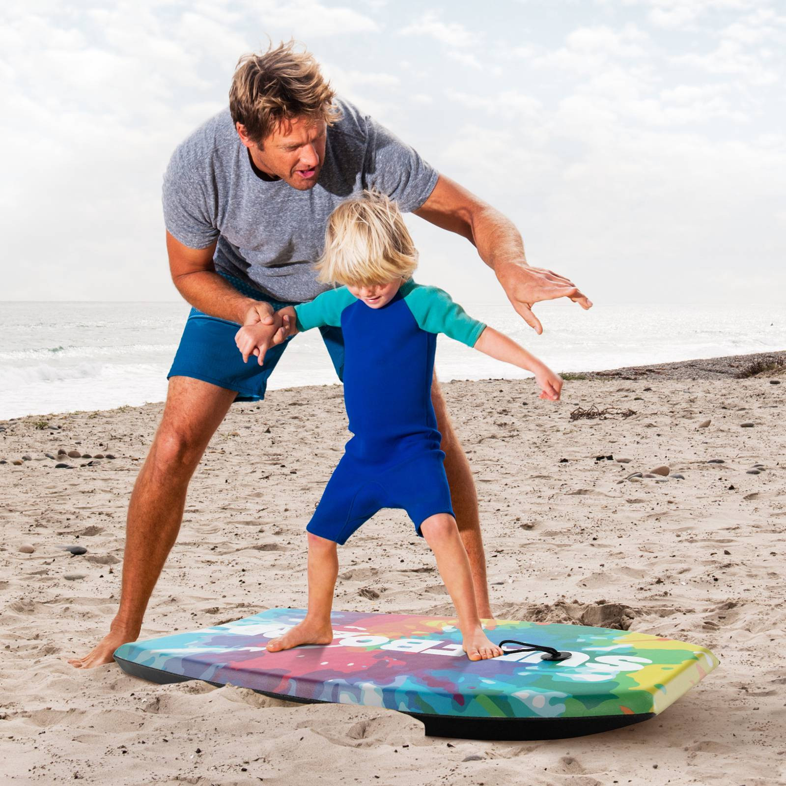 Prancha de Bodyboard 33–41 Polegadas, Núcleo de EPS, Leash de Pulso
