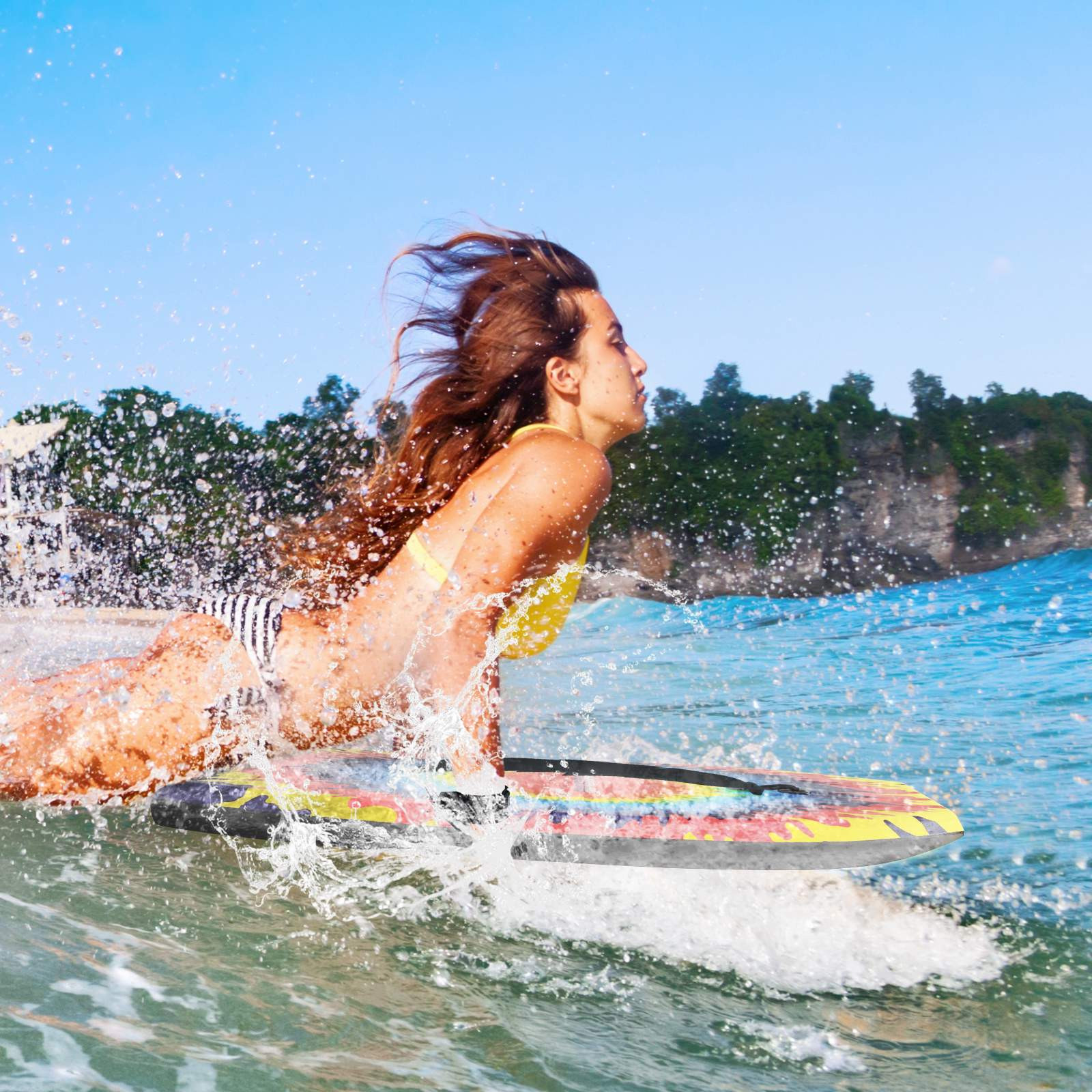Prancha de bodyboard, núcleo de EPS de 33 a 41 polegadas, deck de X...