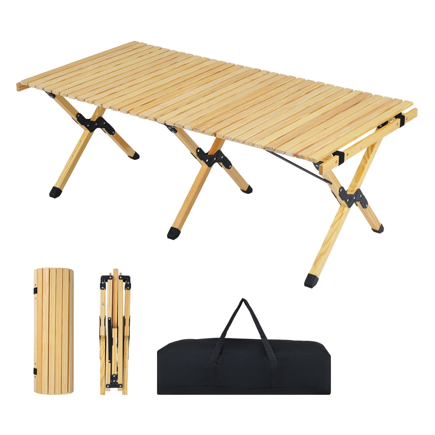 Mesa dobrável para camping, 122 cm (48 polegadas), madeira de pinho...