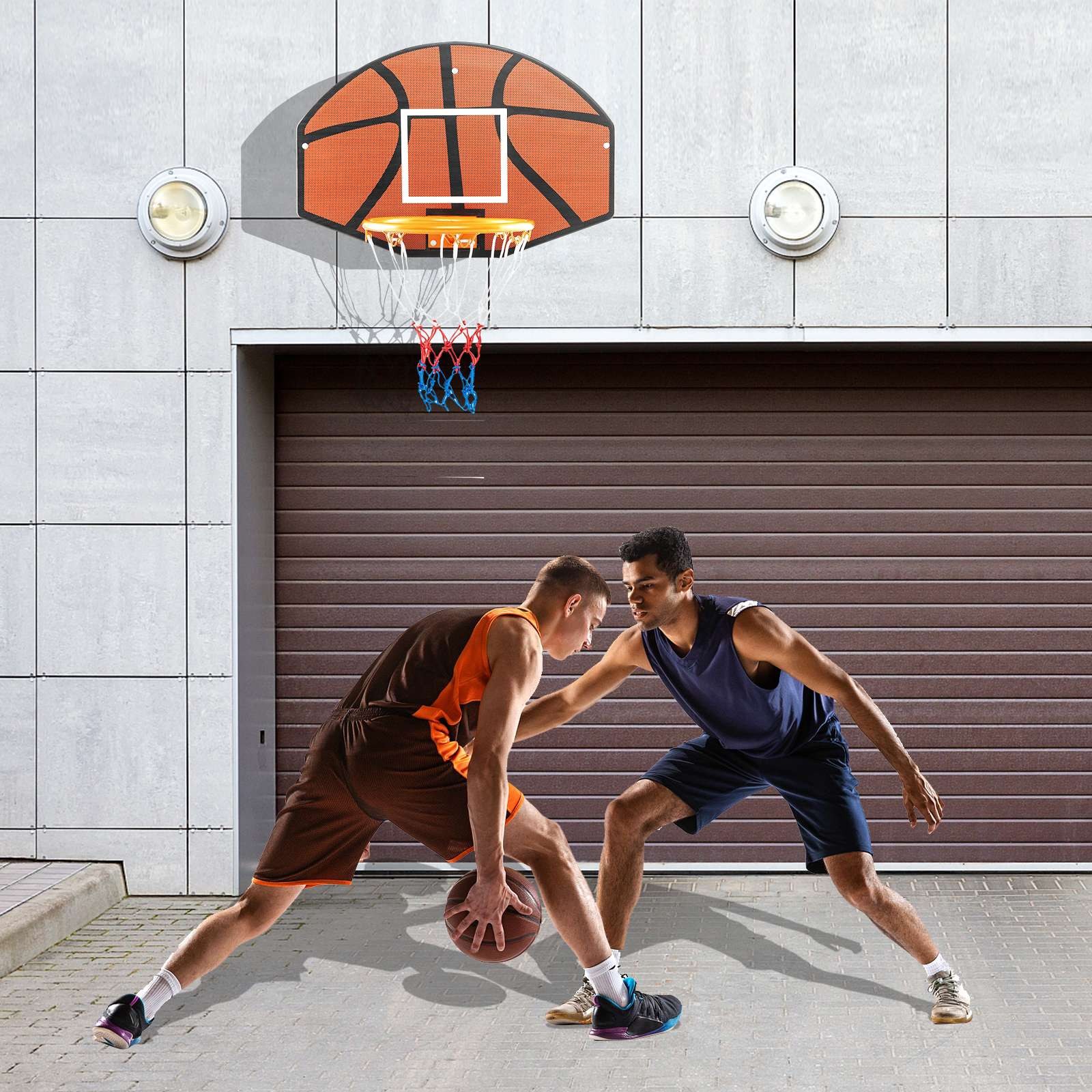 Cesta de basquete de parede, tabela inquebrável de 26 x 17,5 polega...