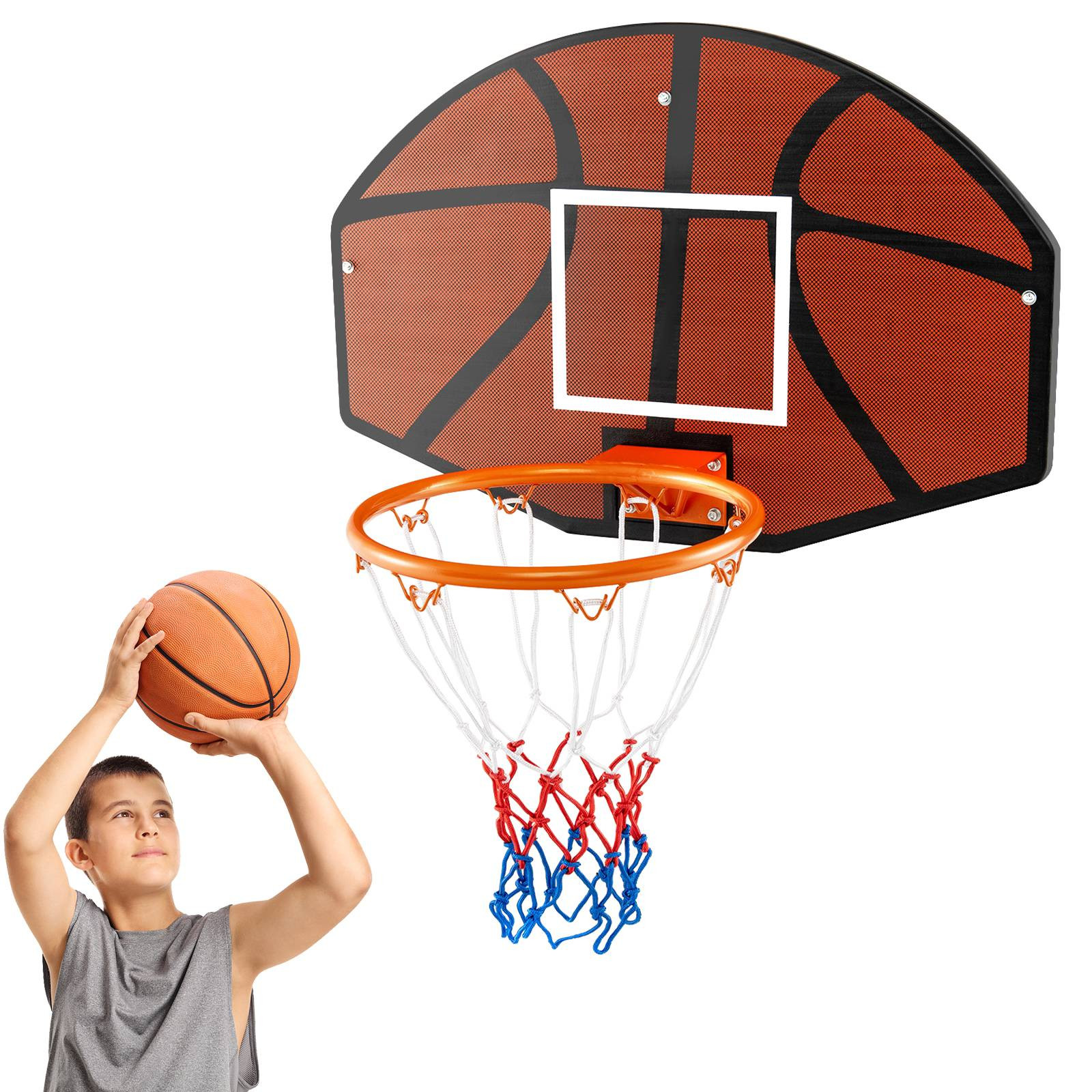 Cesta de basquete de parede, tabela inquebrável de 26 x 17,5 polega...