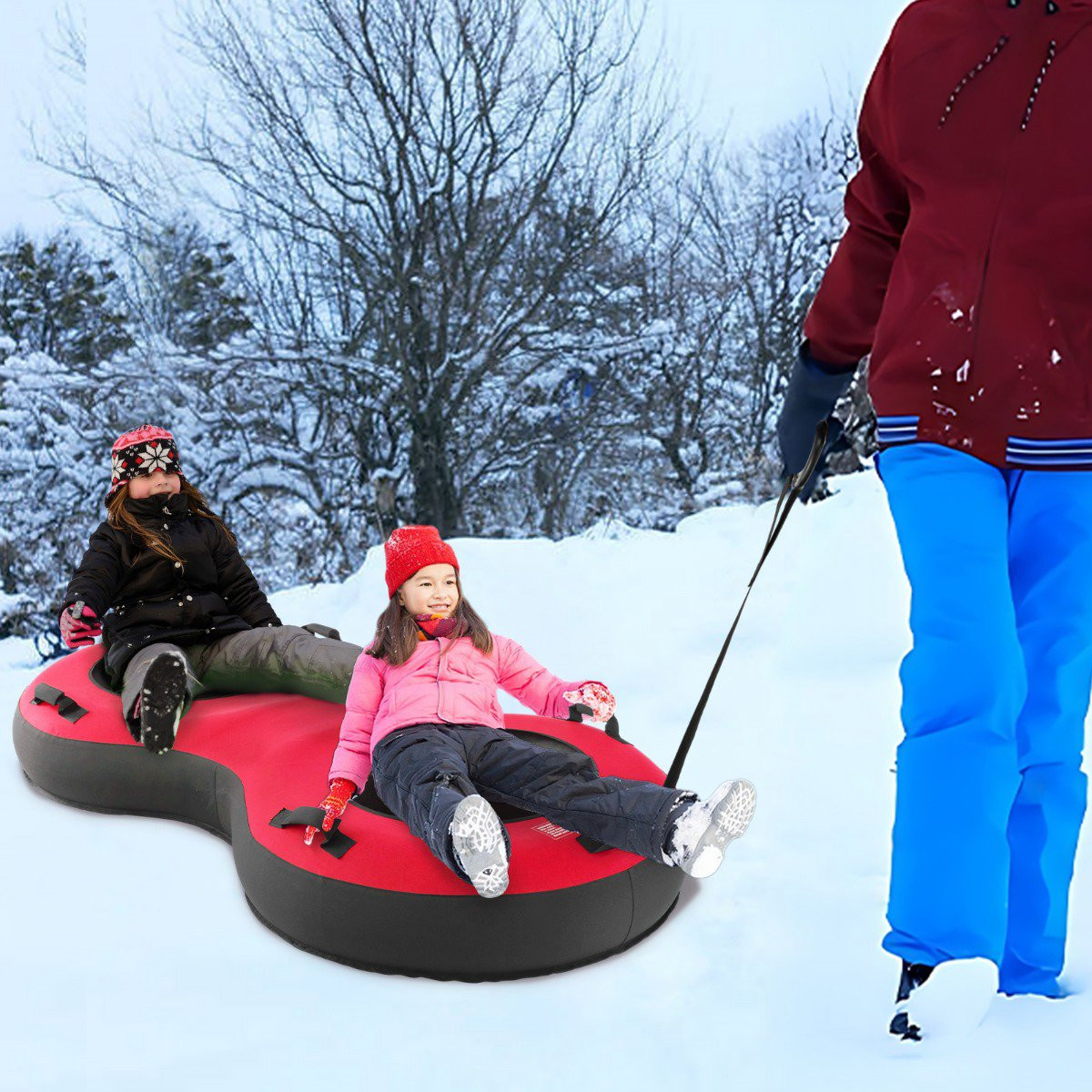 Boia inflável para neve para 2 pessoas, 80 polegadas, 880 libras