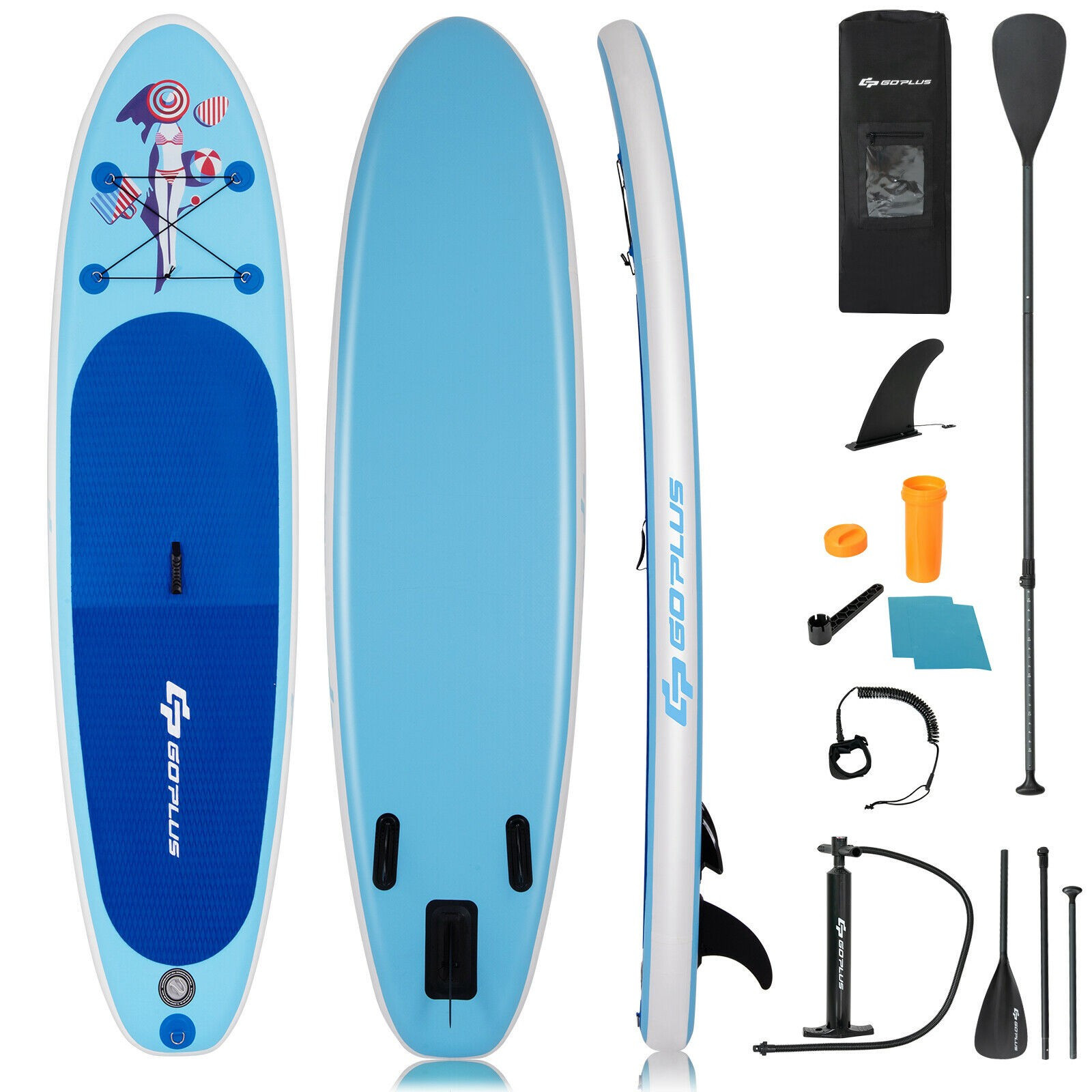 Inflatable Stand Up Paddle Board 10 Ft, Paddle, Pump, Backpack