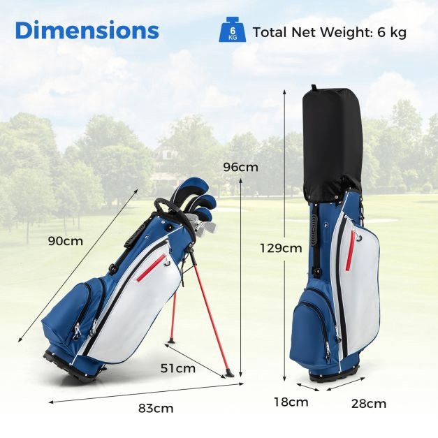 Set da golf da uomo composto da 9 pezzi con sacca e supporto, drive...