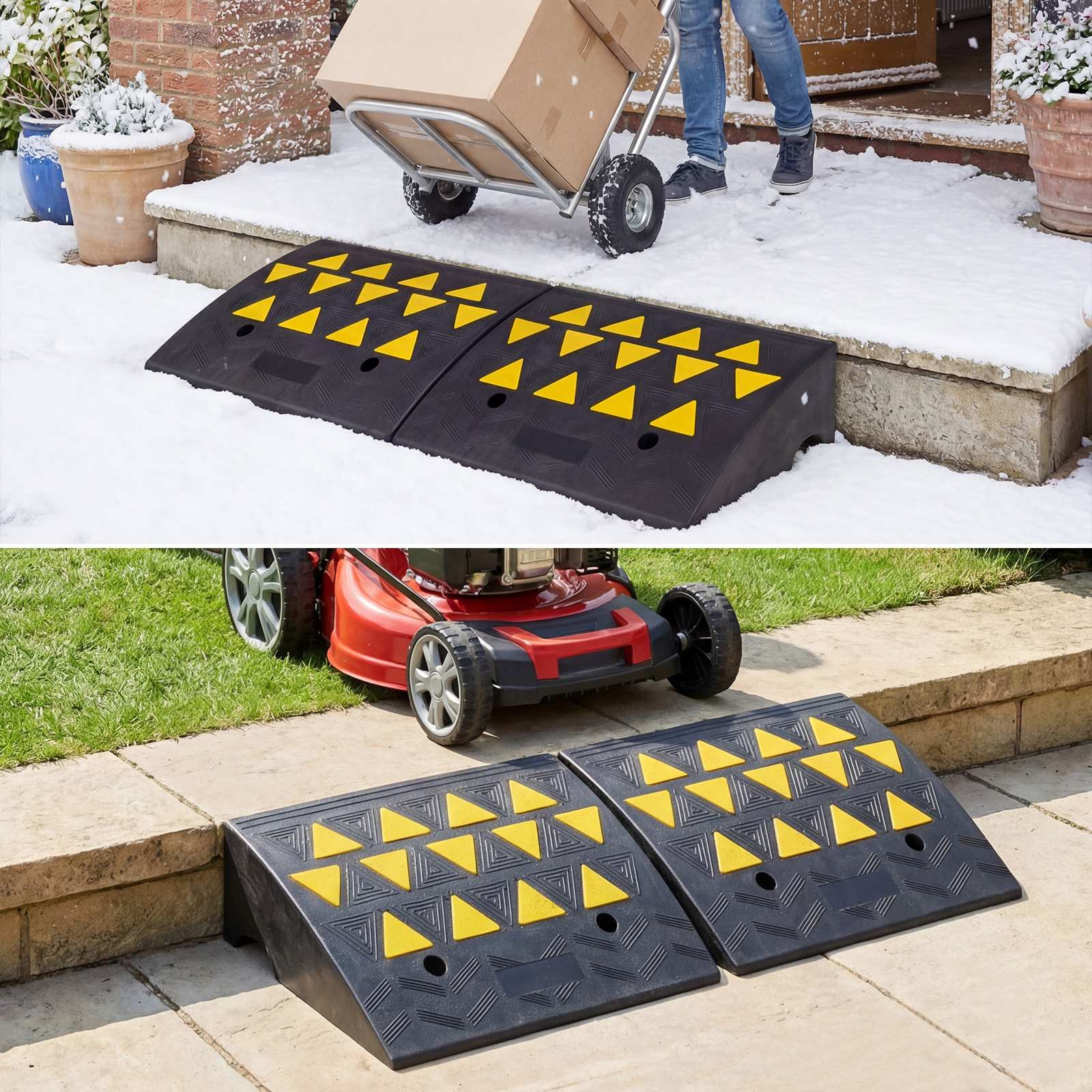 Rampas de entrada para garagem, conjunto de 2, com elevação de 12,7...