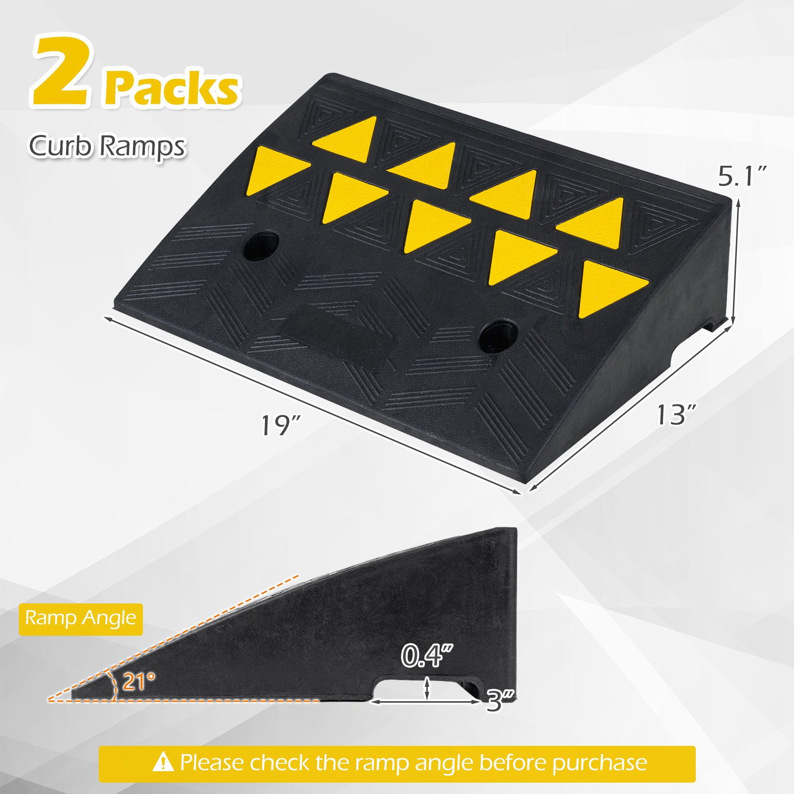 Rampas de acesso para garagem, conjunto de 2, com elevação de 5 a 6...