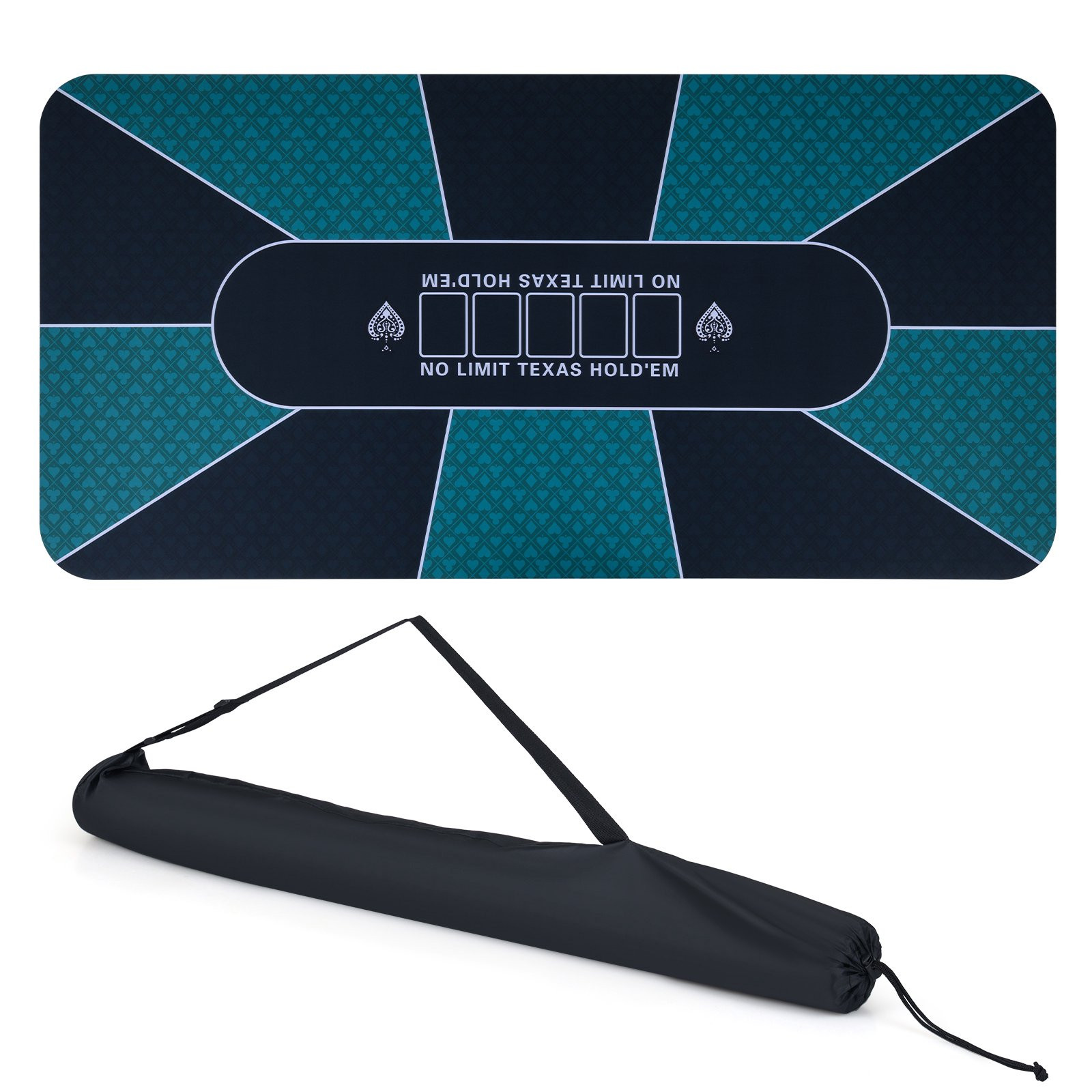 Tapete para mesa de poker 70 x 35 polegadas, repelente à água, anti...