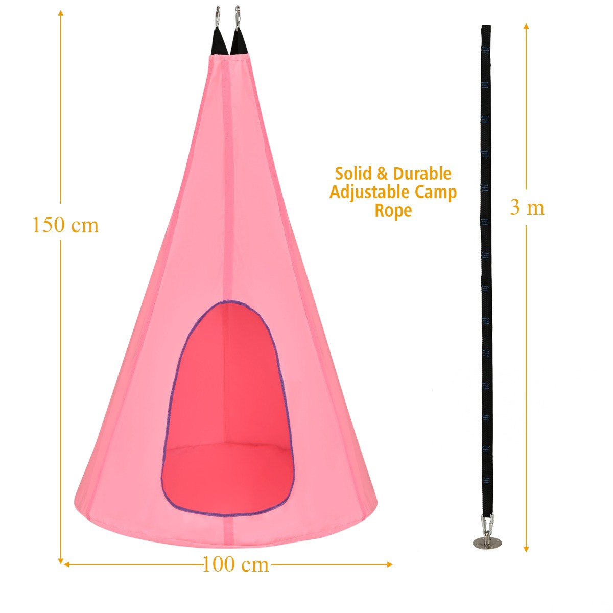 Cadeira suspensa infantil em formato de ninho, 101,6 cm (40 polegad...