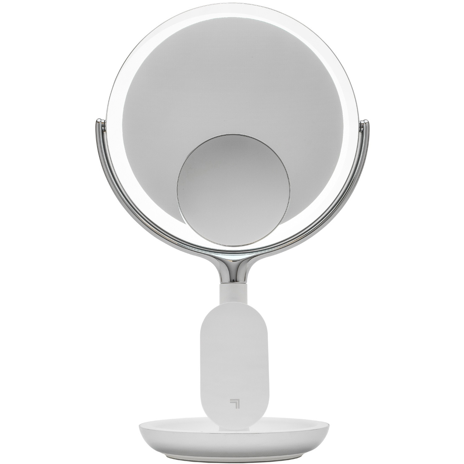 Espelho de maquilhagem LED com carregador sem fios Qi, 8 polegadas