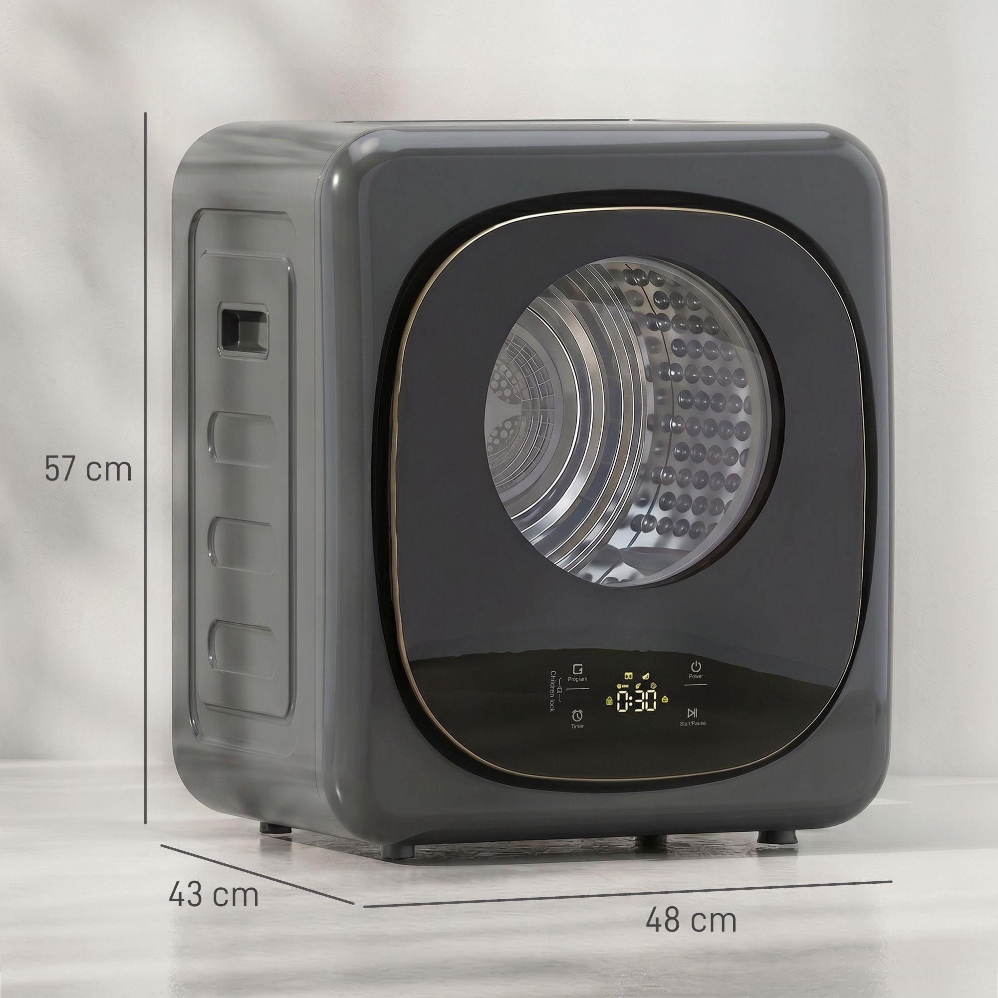 Abluft-Wäschetrockner, 4 kg Kompaktgewicht, 5 Programme, Timer