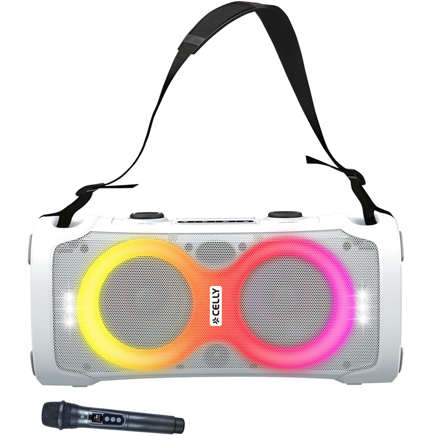 Bluetooth-feestluidspreker 45W met draadloze microfoon, wit