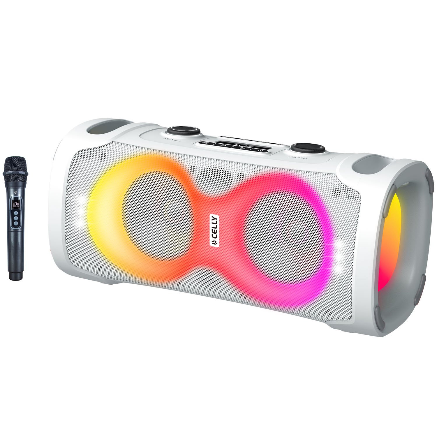 Bluetooth-feestluidspreker 45W met draadloze microfoon, wit