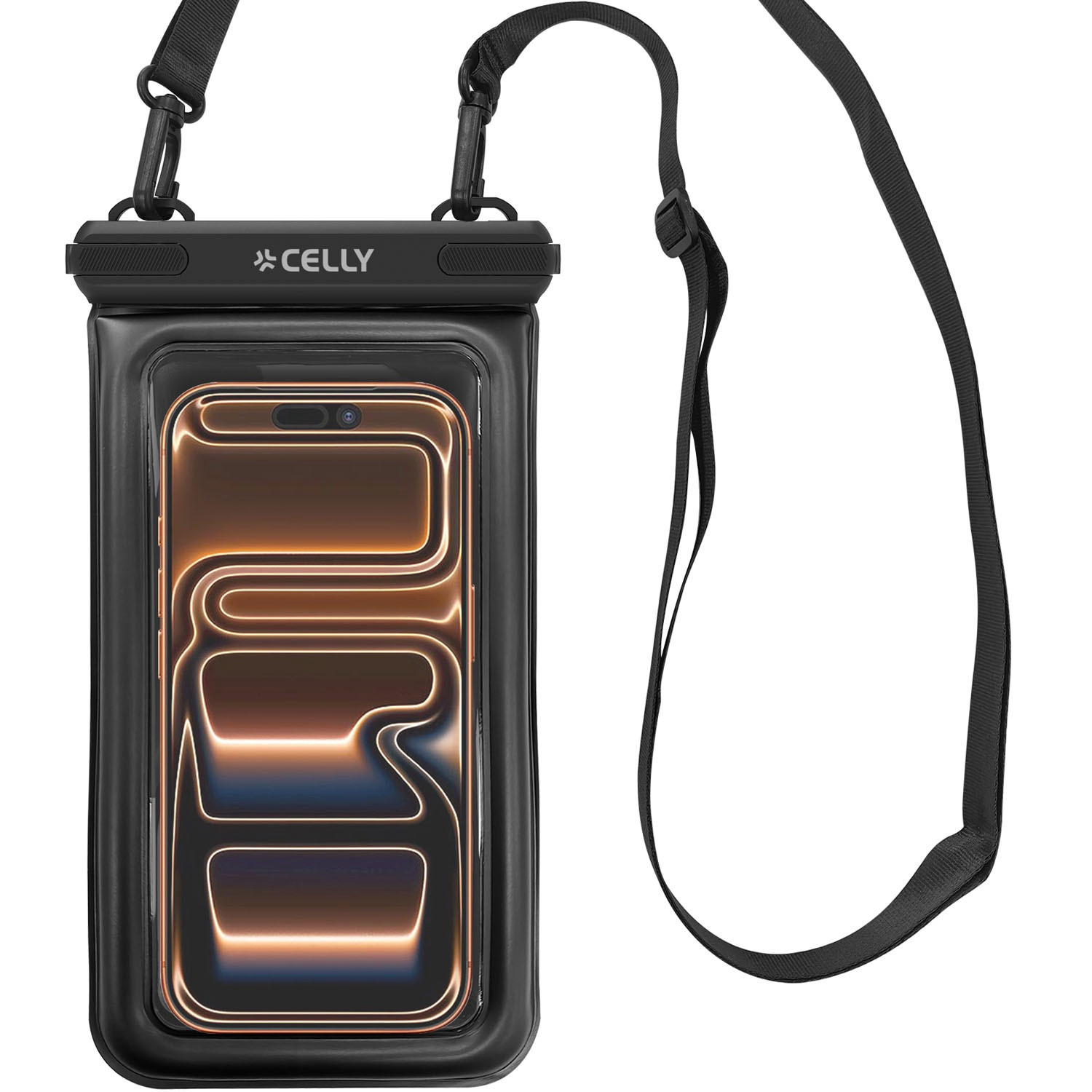 Capa flutuante à prova d'água para celular IP68, 7,2 polegadas, preta