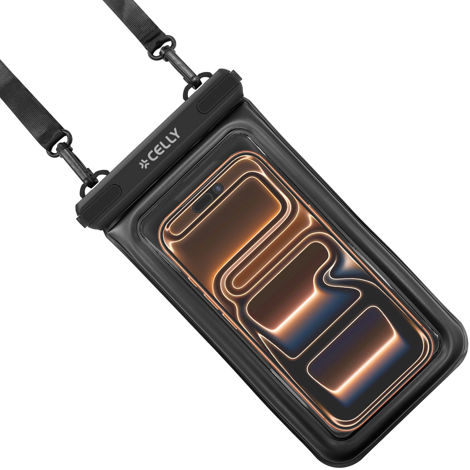 Capa flutuante à prova d'água para celular IP68, 7,2 polegadas, preta