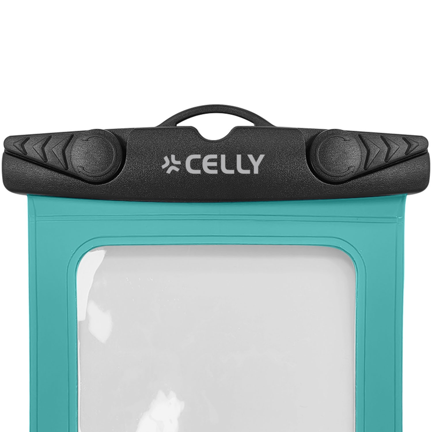 Capa impermeável para celular, IPX8, até 7 polegadas, turquesa.