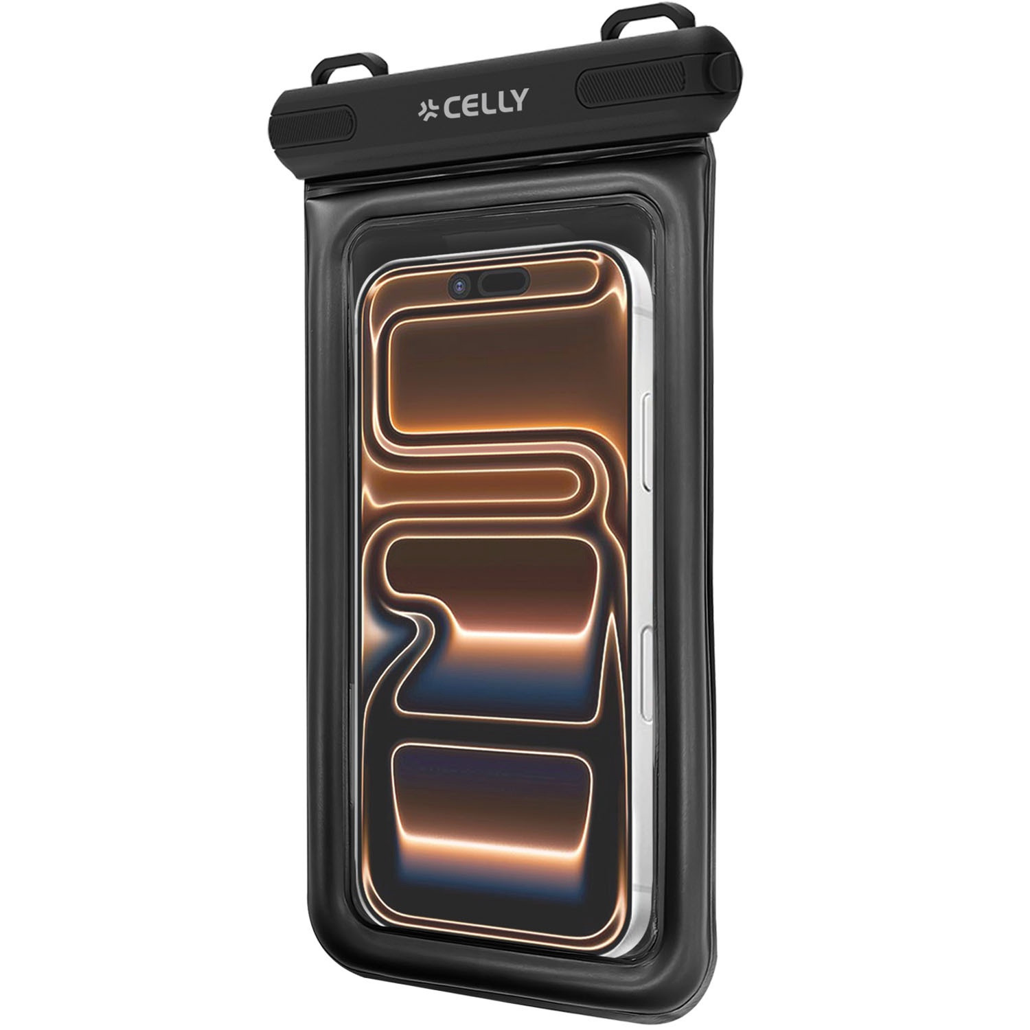 Capa flutuante à prova d'água para celular IP68, 7,2 polegadas, preta