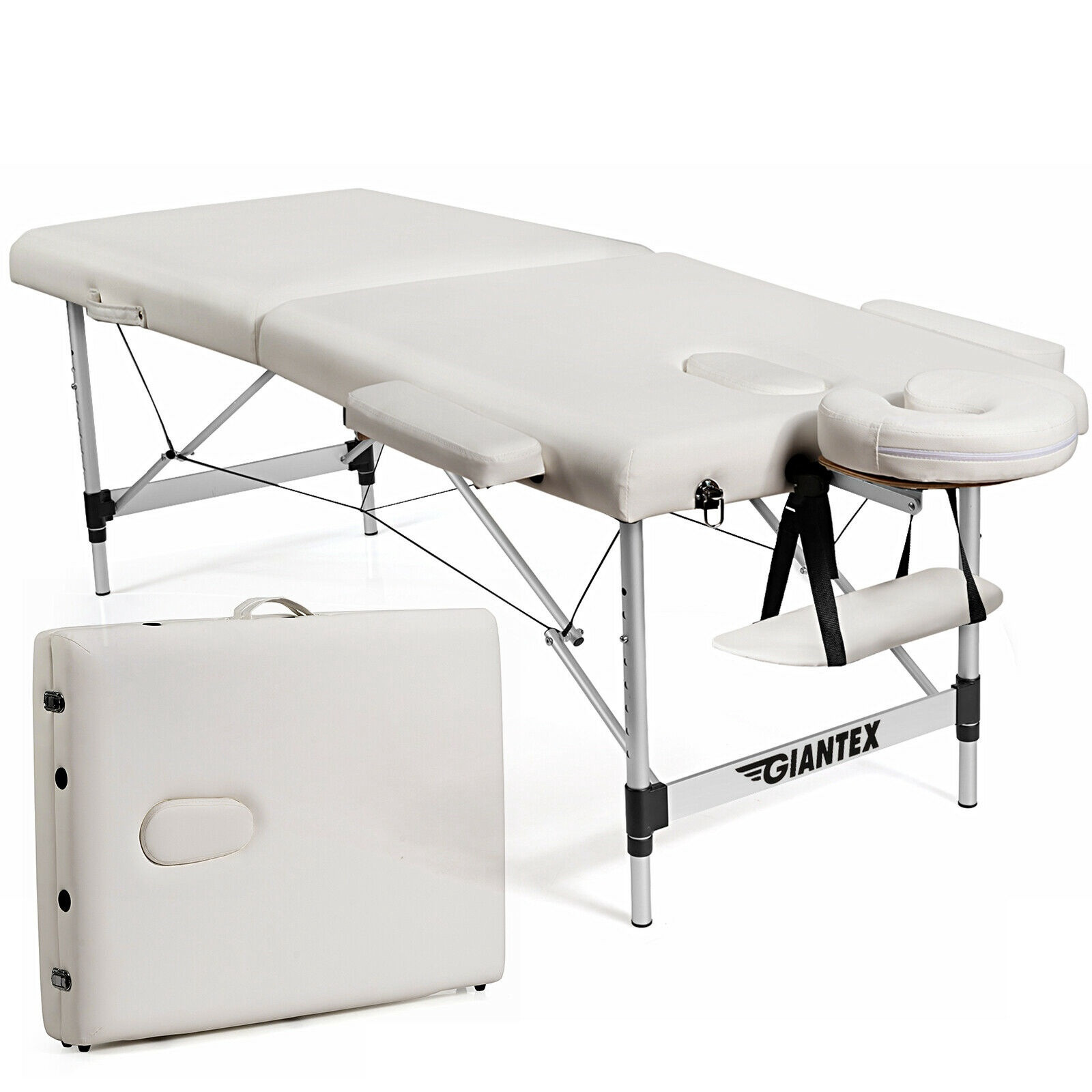 Mesa de massagem portátil ajustável de 84 polegadas com estojo de t...