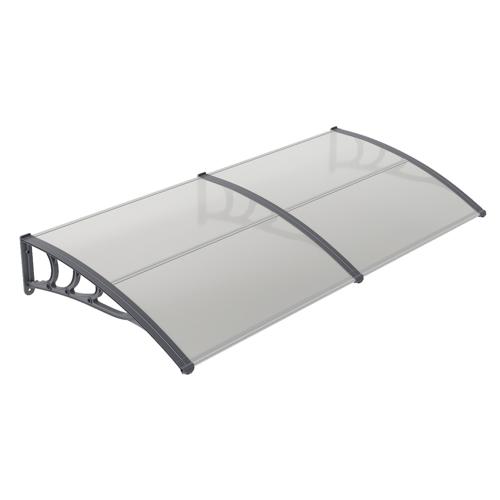 Polycarbonate Door Canopy, 197x89cm, Light Gray