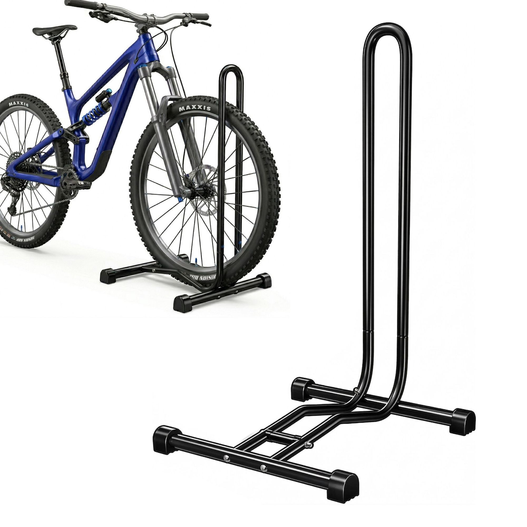 Suporte de chão preto para bicicleta, compatível com rodas de 26 a ...
