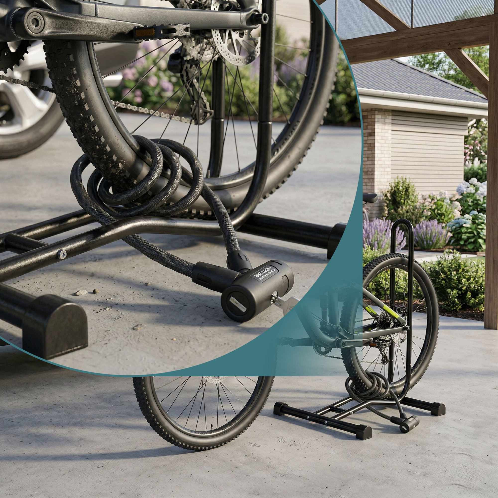 Suporte de chão preto para bicicleta, compatível com rodas de 26 a ...