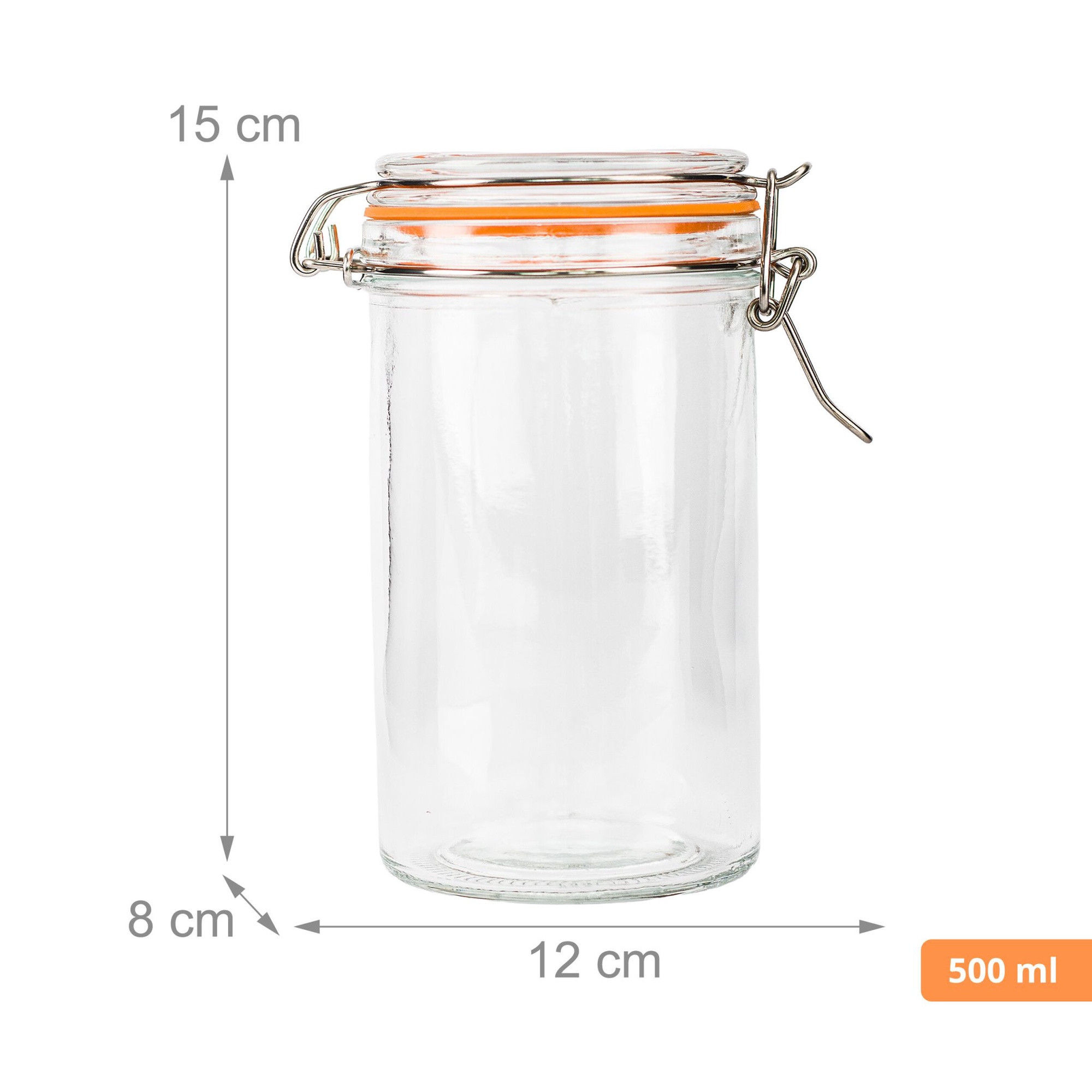 500-ml-Einmachgläser mit Deckel, 6er-Set
