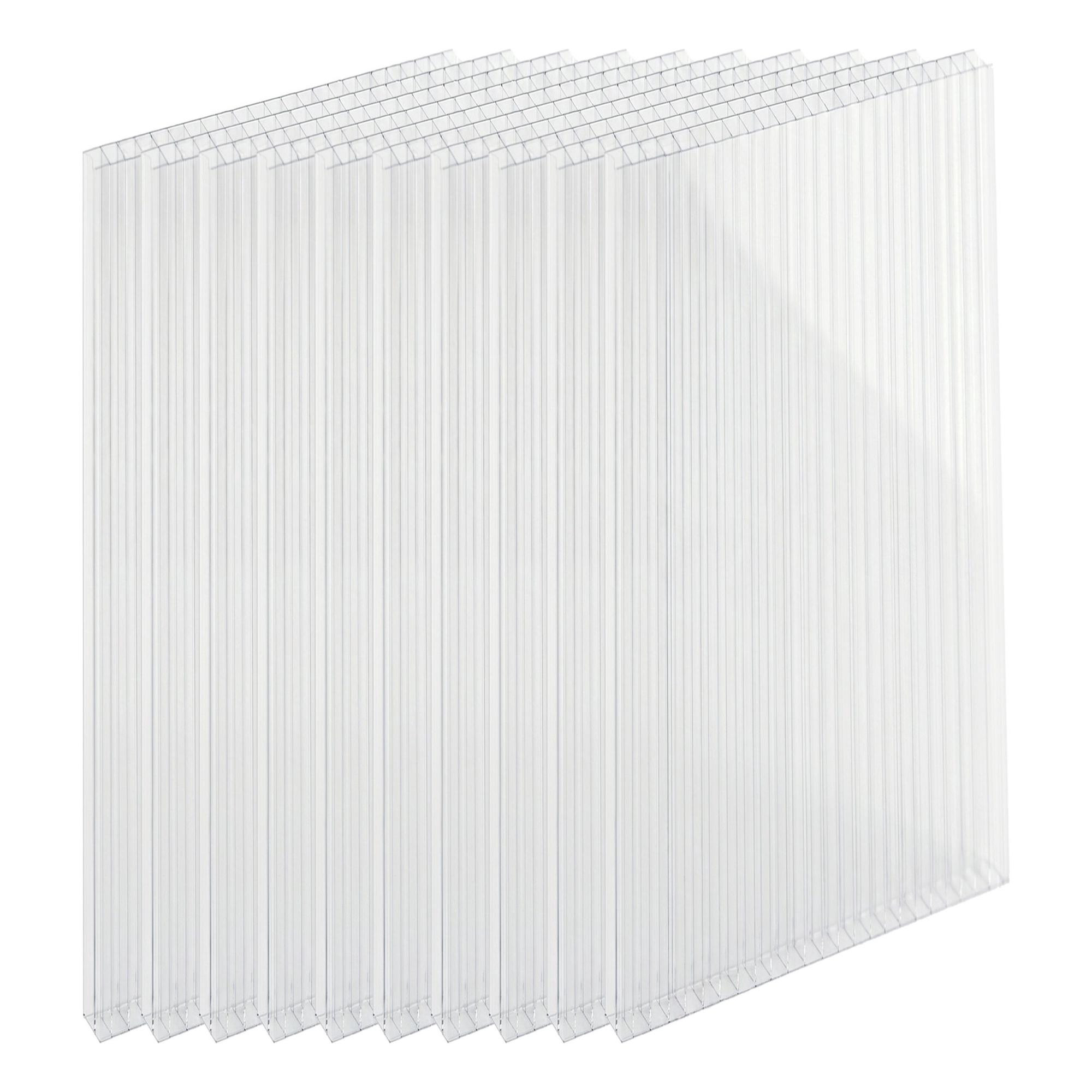Clear Polycarbonate Multi-Wall Sheets, 6mm, 10-Pack