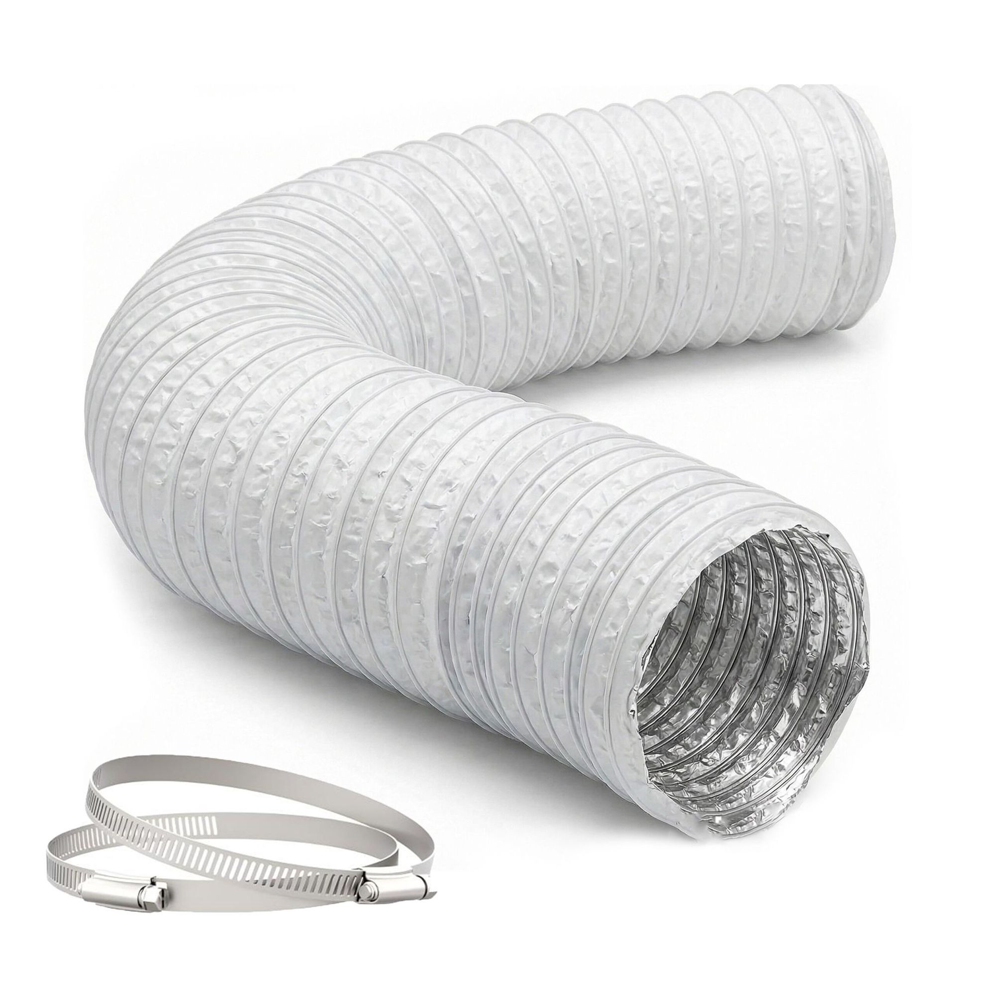 Flexibele witte ventilatieslang, 5 m - 75 mm diameter
