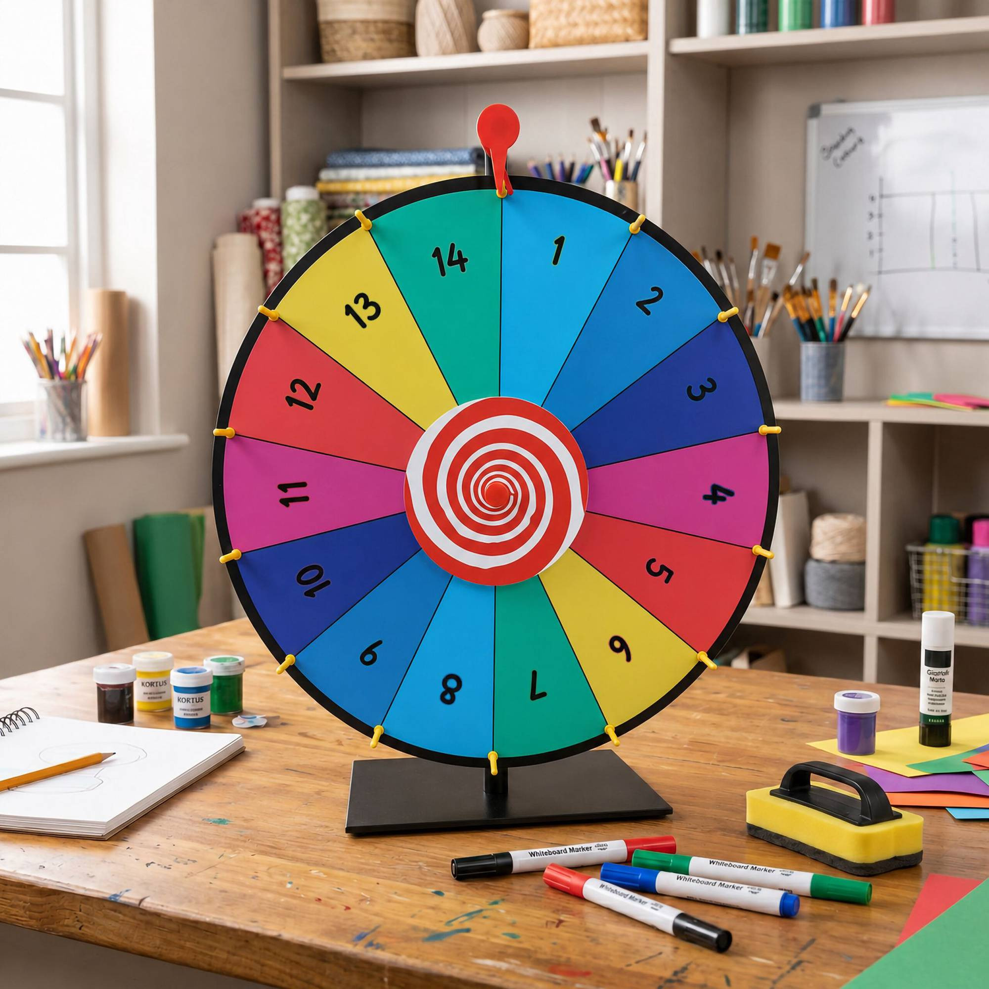 Roue de la fortune avec support, 60 cm – Multicolore