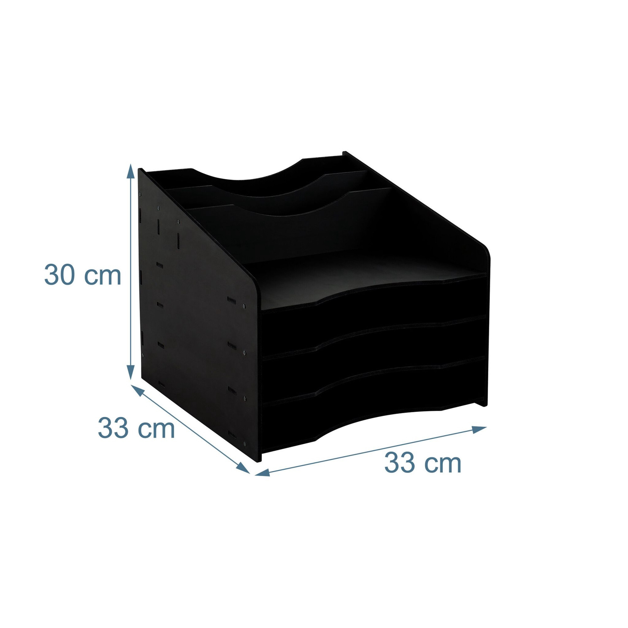 A4 Document Sorter, 6 Compartments, MDF, Black