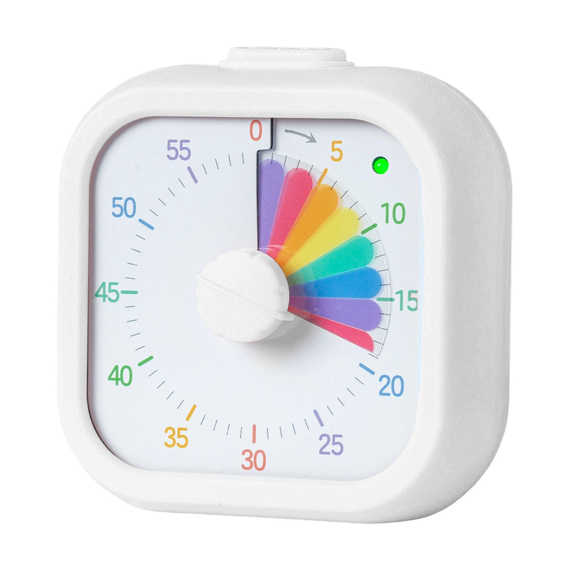 Visueller Timer mit Regenbogen-Countdown, 60 Minuten, Weiß