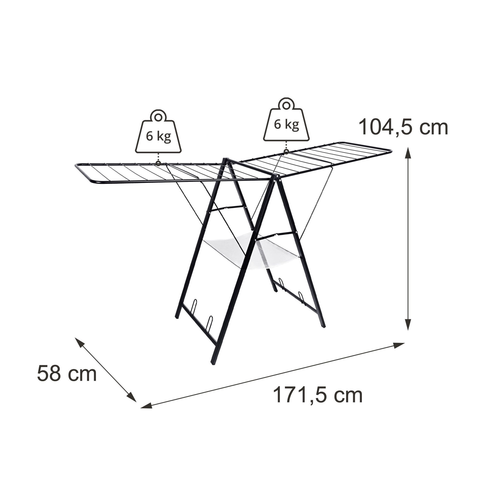 Foldable Clothes Drying Rack with Adjustable Wings