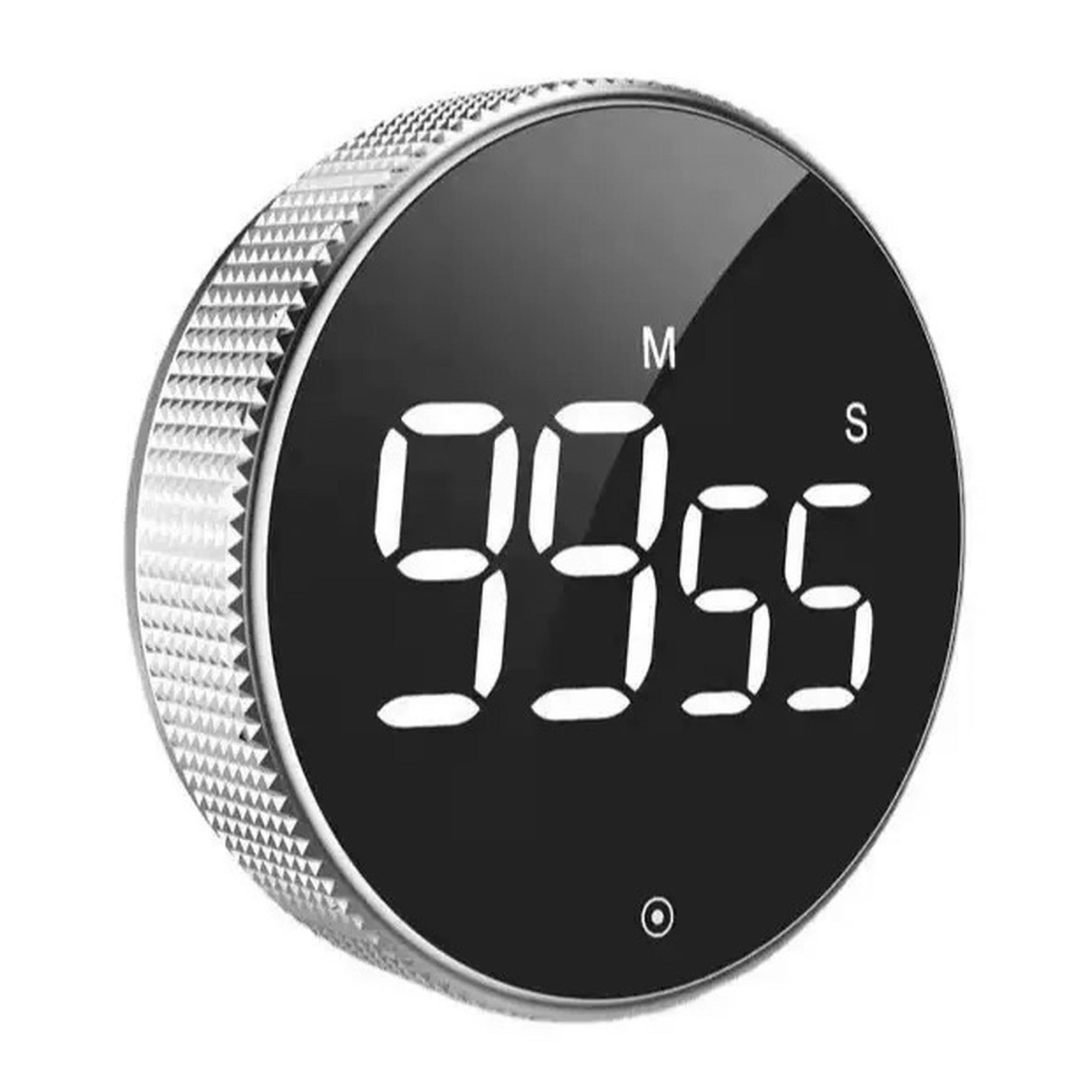 Timer digitale da cucina, display a LED, argento, magnetico